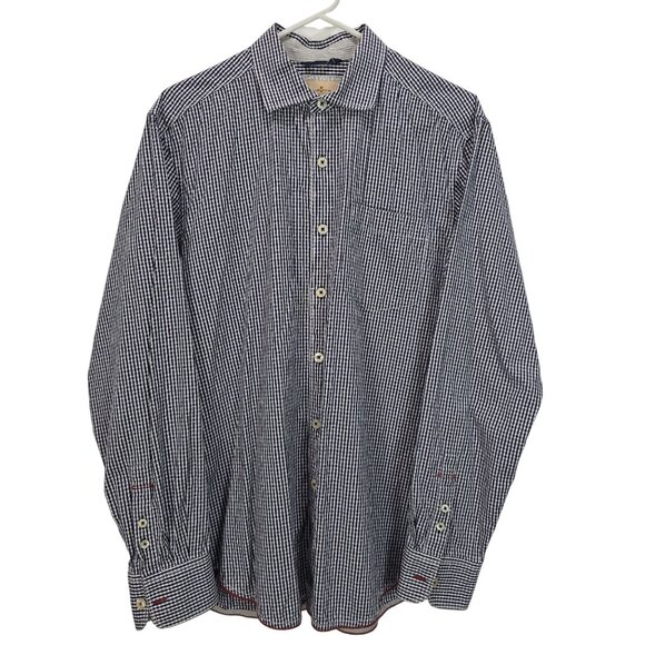 Tommy Bahama Mens Shirt Medium Gingham Button Down Blue LS White Purple - Picture 1 of 12